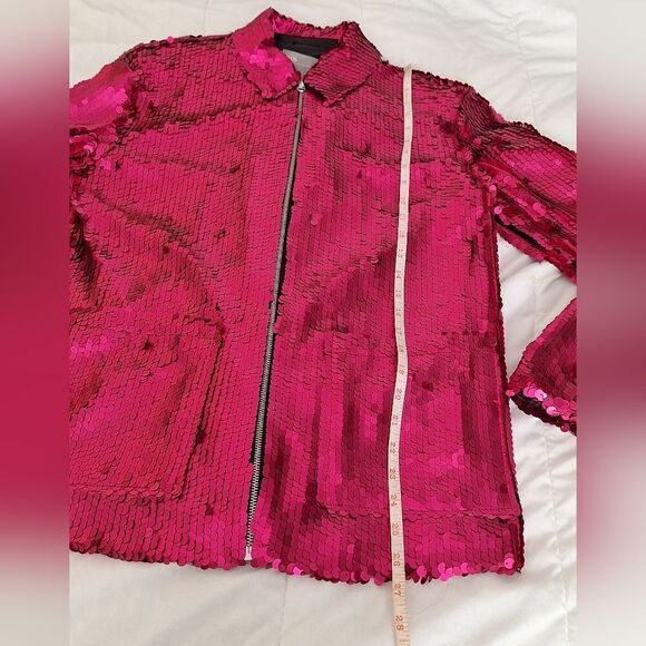 Asos Sz 8 hot pink sequin blazer jacket - Picture 6 of 9